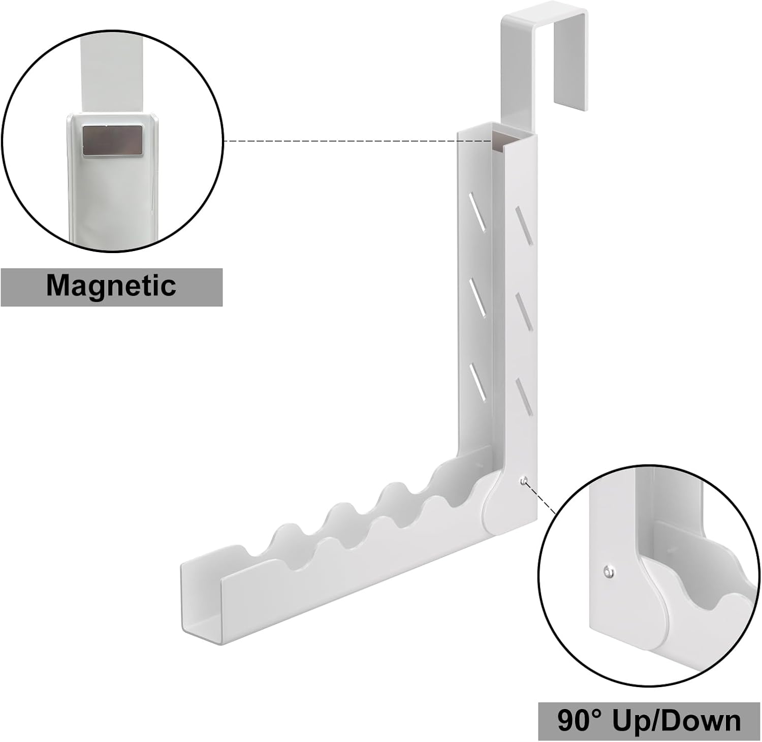Condition photo showing New/Like New for Over The Door Hooks Hanger Fit Up to 1 3/4 Inch Optimal, Foldable Over The Door Clothes Drying Rack for Laundry Bathroom Bedroom (White 2 Pack)