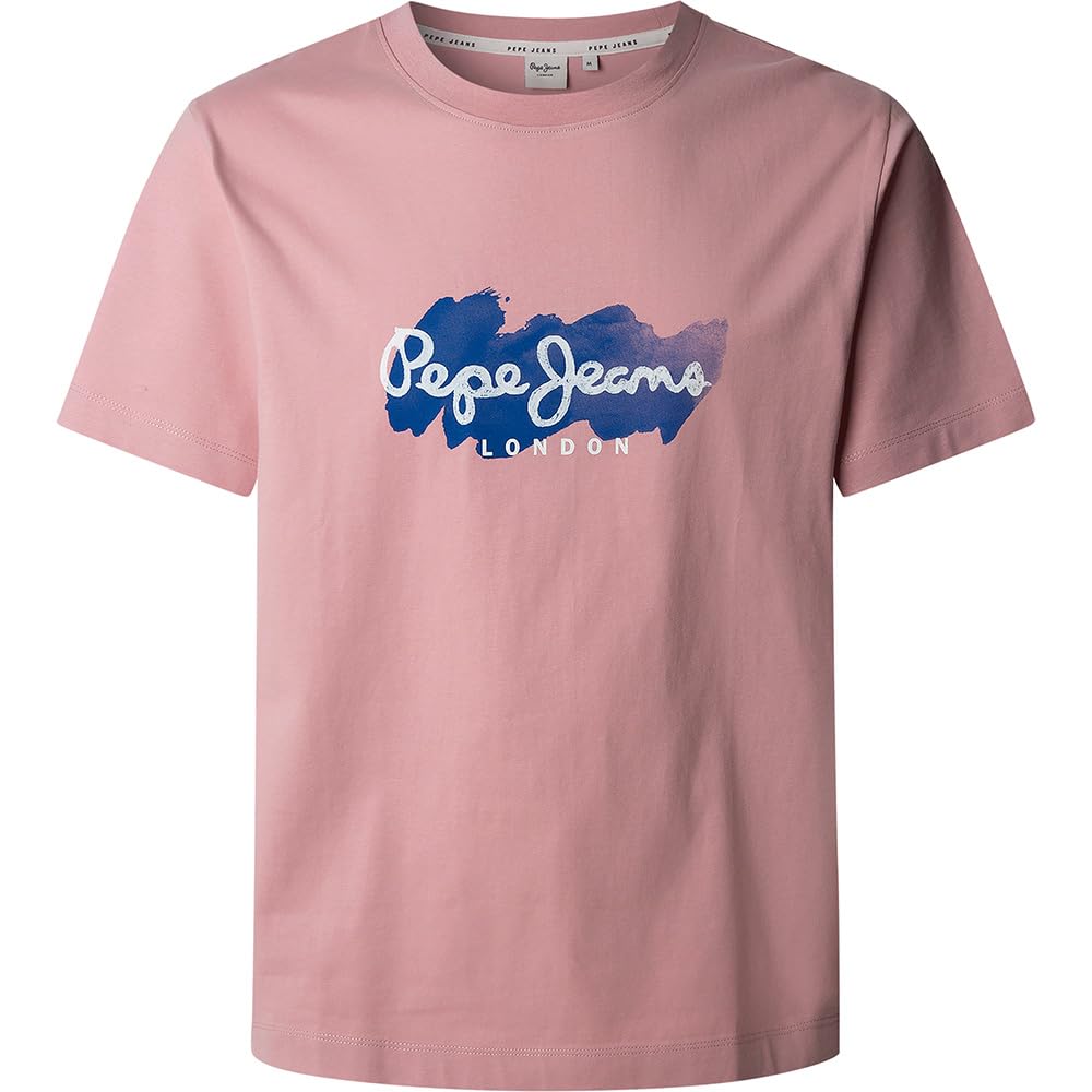 Pepe Jeans Men's Milton TEE T-Shirt, Pink(ASH Rose Pink), XL