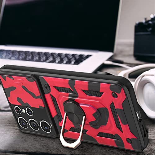 Coque de protection camouflage rigide pour iPhone 11 rouge avec ring holder - 4