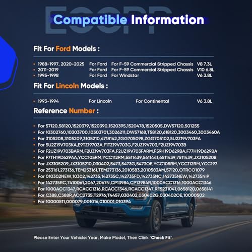 Image of ECCPP AC Compressor for F-150 for F-250 for F-350 Windstar 1990-1998 | for Ford Bronco E-150 E-250 E-350 Econoline for F59 for Lincoln Continental 1990-1998 Fast Cooling AC Compressor with Clutch