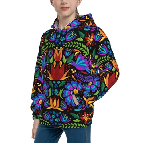 Colorful Floral Kid Hoodies Boys Sweatshirts Girls Pullover with Pocket2
