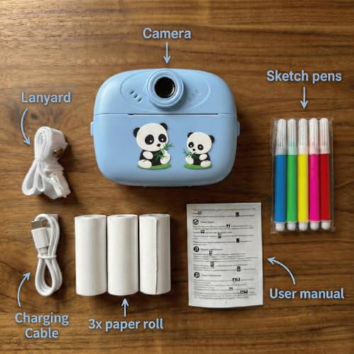 Image of Instant Print Digital Camera for Kids & Adults | Inkless Printing | Dual Camera | 2.4 inch Display | Rechargeable | SD Card Support