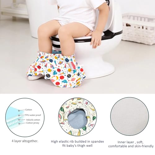 Image of VParents Padded Underwear for Babies and Toddlers with 3 Layers of Cotton Padding Potty Training Pull Up & Diaper-Free Time (6-12 Months) Galaxy