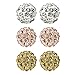 Value Pack, Bling Bling Rhinestones Crystal Fireball Disco Ball Ball Stud Earrings, Stainless Steel, Hypoallergenic (Set E. 6mm x 3 Pairs (White, Rose Gold, Gold))