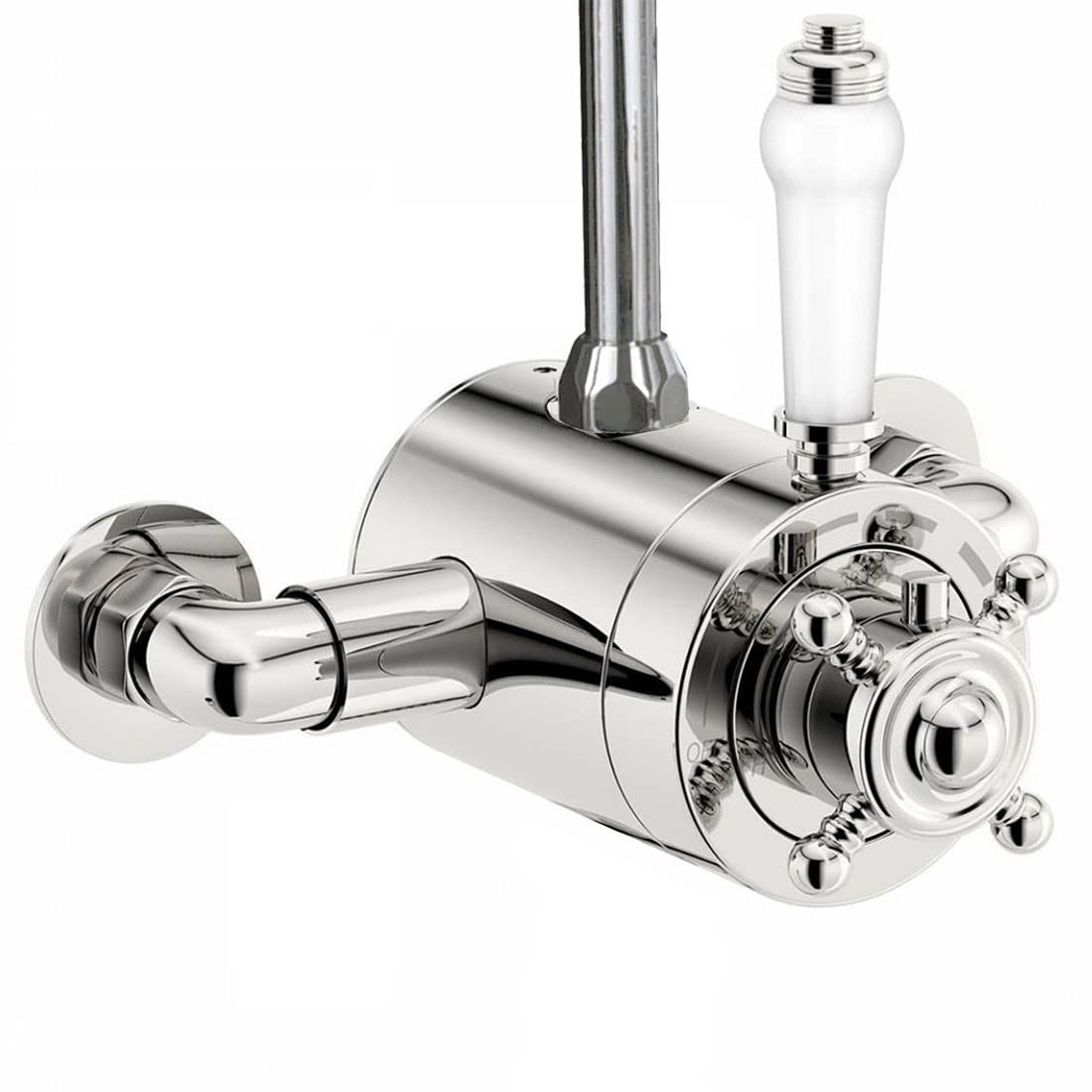 Thermostatic Traditional Exposed Shower Mixer Valve 135mm 165mm Centres 3/4" Top