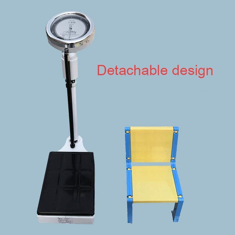 Height and Weight Scale,Professional Mechanical Scale with Height Pole,Large Dial,Detachable Chair,Bearing Weight 160Kg