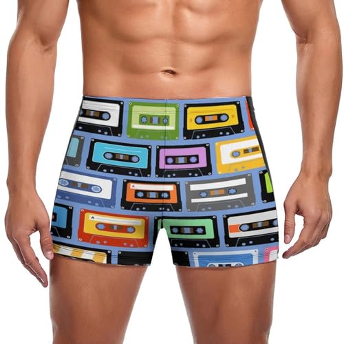 Boxer de bain rétro homme au motif cassette avec coupe stretch confort