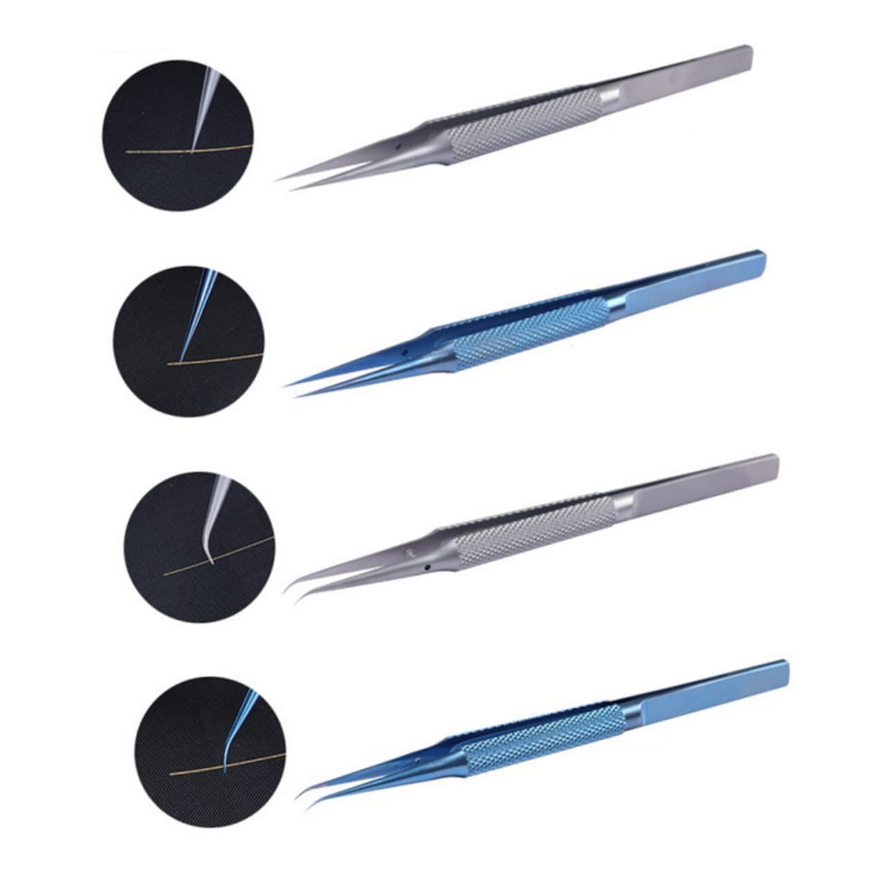 jojofuny 2 Pinzette in Acciaio Inox Da 0 15 Mm Per Riparazione Elettronica Creazione Di Gioielli Pinzette Metalliche Angolate Industriali - Supporto Piegato