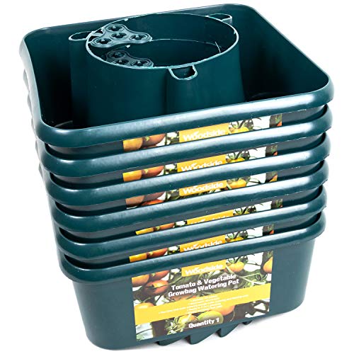 Woodside Tomato & Vegetable Growbag Watering Pots, Plastic Plant Pots (pack of 6), Outdoor use