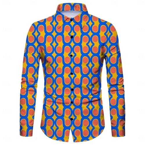 Chemise hippie homme années 70 80 à fleurs colorées pour soirée disco