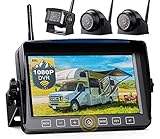Xroose CW703 7" Wireless Backup Camera Kit, Stable Signal Fits Large Vehicle, 1080P Monitor w/Loop R