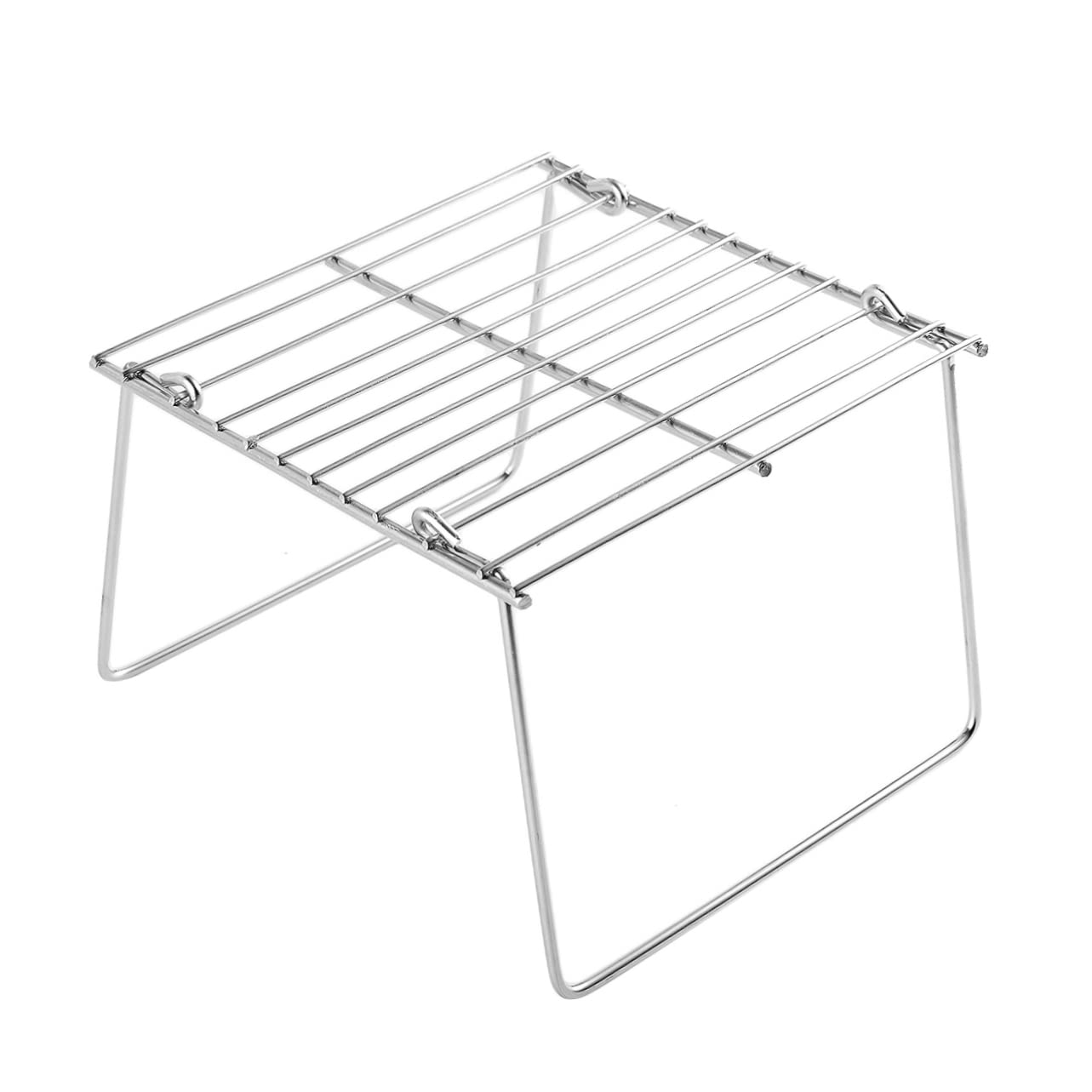 Abaodam Portable Stainless Steel Bbq Grill Rack Mini Foldable Barbecue Tool for Camping Fishing Outdoor Activities Compact Design Easy Assembly to Use
