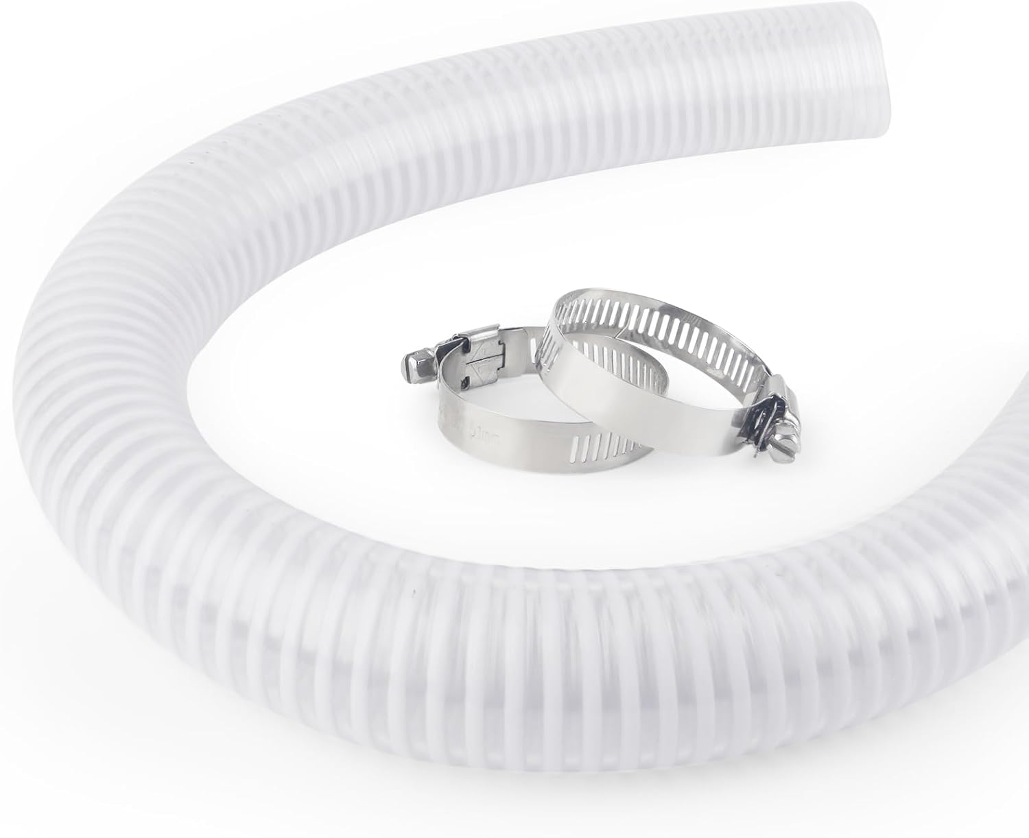 IWIWE 1 1/2 Inch Swimming Pool Replacement Hose Pool Filter Pump Connection PVC Hose For Above Ground Pools 1.5" x 3FT（Includes 2 Hose Clamps）