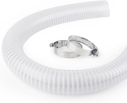 IWIWE 1 1/2 Inch Swimming Pool Replacement Hose Pool Filter Pump Connection PVC Hose For Above Ground Pools 1.5" x 3FTIncludes 2 Hose Clamps