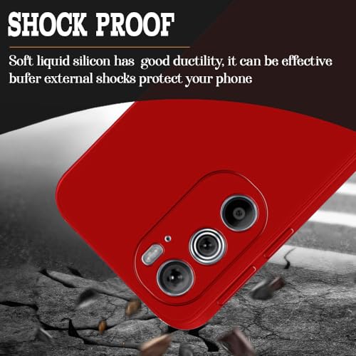 Image of Back Cover for Motorola Edge 30 Pro 5G | Full Camera Protection | Premium Liquid Silicon Case | Flexible Bumper Case for Motorola Edge 30 Pro 5G (Red)