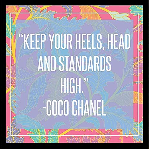Spoil Your Wall Coco Chanel Quotes Poster with Black Frame, Arts Home Décor Photo Frames, 40x40cm