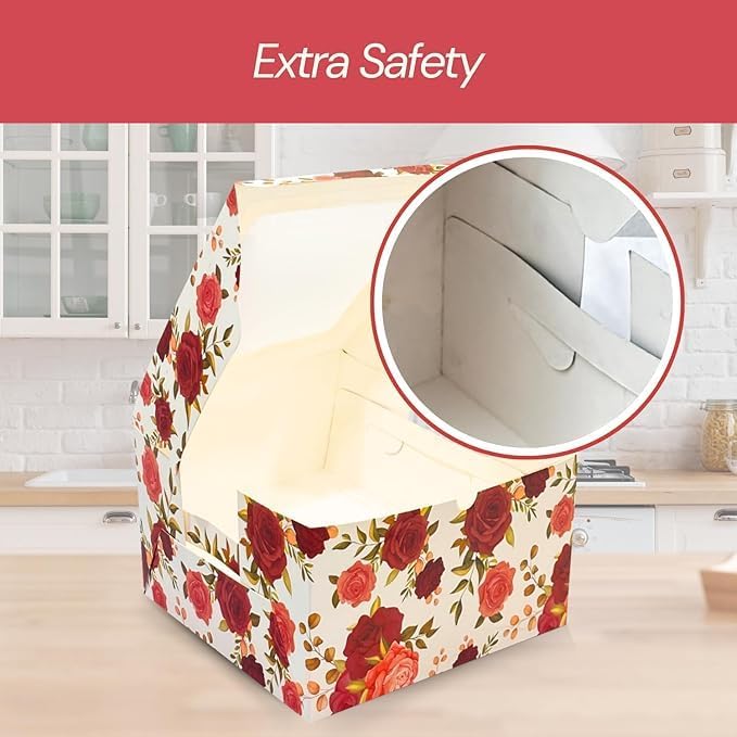 Papyrus Cake Base and Box Set | 10-inch Round Cake Boards & 10x10x5 Boxes | Holds 1-2 kg | Ideal for Cake Decoration | Pack of 20 (10 Cake Boards + 10 Boxes) 2