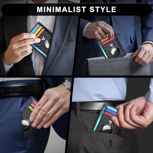 Image of Slim Minimalist Front Pocket Air Tag Wallet, RFID Blocking Card Holder Wallet with Airtag Holder