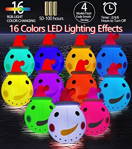 Iokuki 36 Inch Christmas Inflatables Snowman Outdoor Decorations, Light Up Pvc Inflatable Christmas Balls With Light, Remote, Air Pump For Yard & Pool Decor #TOP1