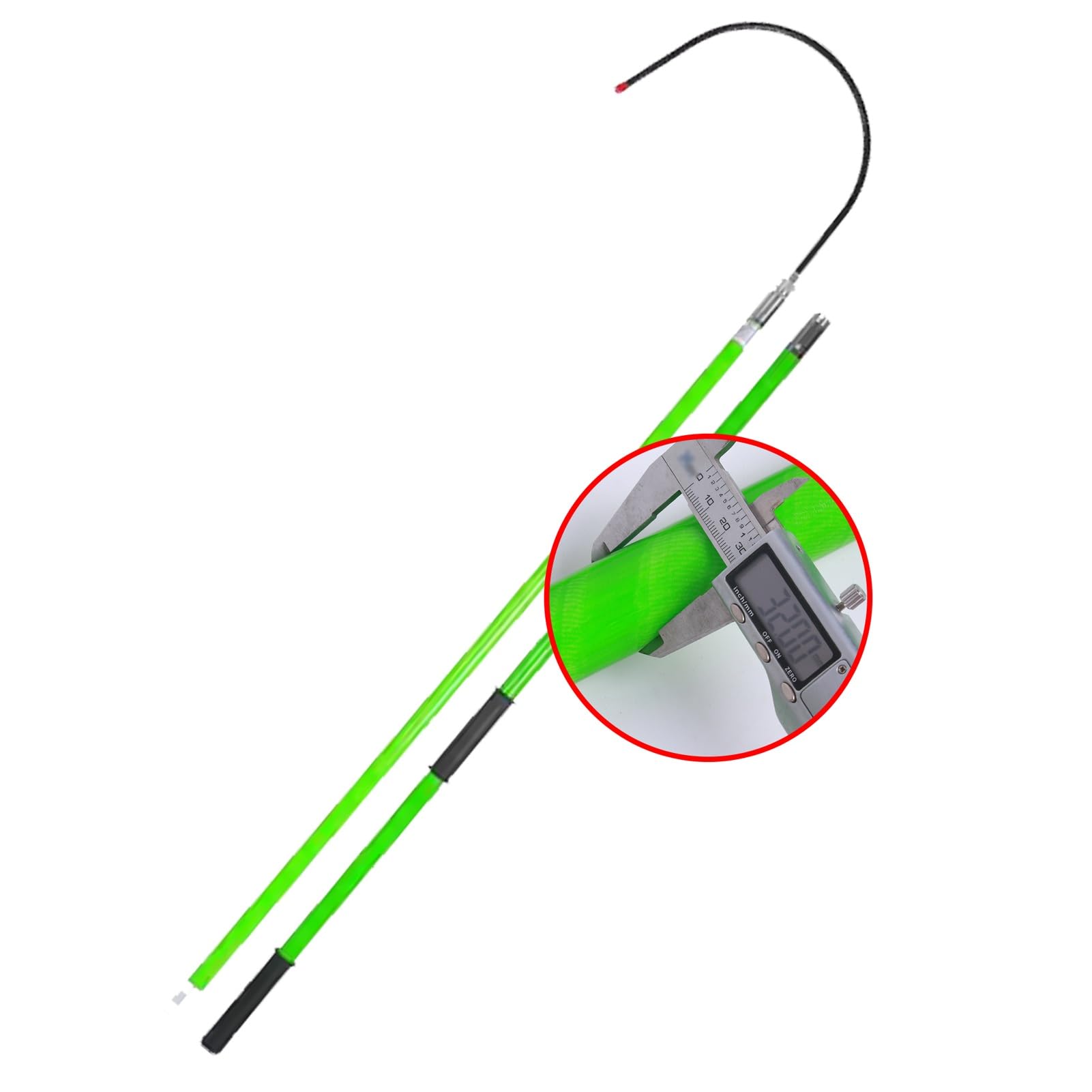 Gancio Di Salvataggio Isolato Ad Alta Tensione Con Asta, Tirante Salvavita Commerciale, 10 KV 35 KV 110 KV for Anti-elettrocuzione for Elettricisti, Montatori Di Linee Elettriche(Green,2m/78.7in/6.5ft