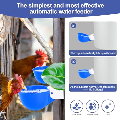 Psarnuk Copos bebedouros de frango (pacote com 16/azul) - Alimentador automático de água de frango g