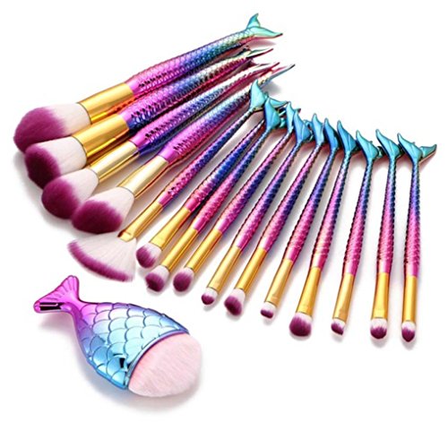 Preisvergleich Produktbild Btruely Makeup Pinsel Set 16PCS Professionelles Schminkpinsel Kosmeti Lidschatten Gesichtspinsel Eyeliner Kosmetik Bürste Schmink Pinselset Erröten Kosmetische Concealer Pinsel (Mehrfarbig)
