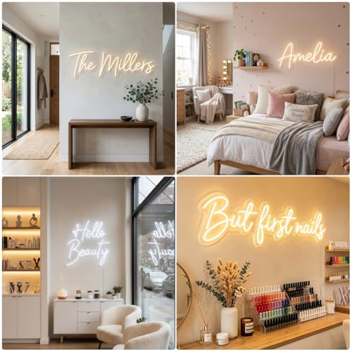 Image of Custom Neon Name Sign- Aesthetic Peronalized LED Name Sign for Bedroom Wall Decor, Name Light Up Sign for Wall for Nursery, Wedding Decor - 24-Hr Design Preview
