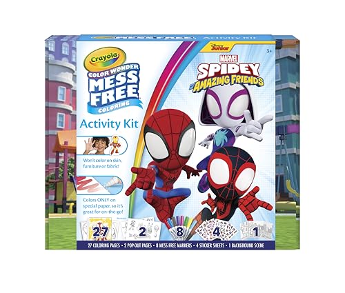 Crayola Color Wonder Spidey and His Amazing Friends Kit, Mess Free Coloring, Spiderman Coloring Pages & Stickers, Spiderman Toy, Kids Gift