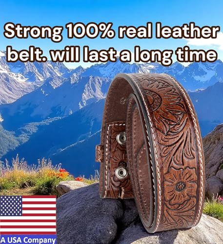 Image of F&L CLASSIC Western Belt without buckle for men - Full Grain Leather Cowboy Belts for jeans - One Piece Leather strap belt