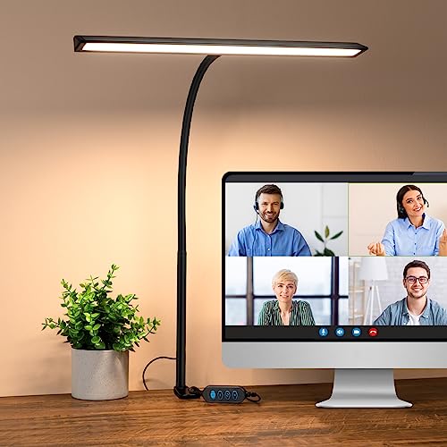 Kaisnova Led Desk Lamp With Clamp, 10W Clip Lamp For Desk 50 Lighting Modes Computer Monitor Lights 360° Flexible Gooseneck Desktop Lighting For Office Home Video Conferencing Workbench Drafting #TOP8