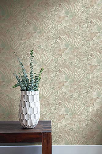 Image of Tommy Bahama Bahamian Breeze Tropical Palm Peel and Stick Wallpaper (Spa)
