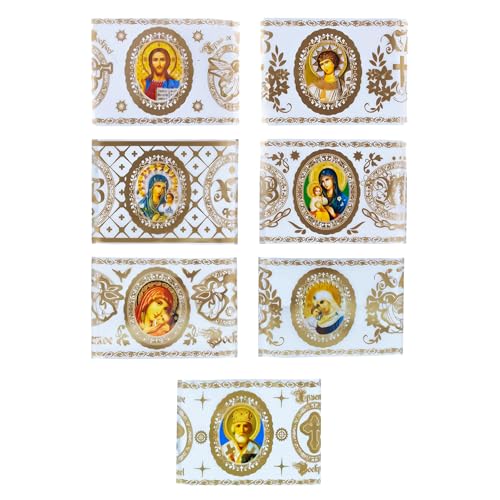 7 Gold & White Orthodox Egg Wraps Sacred Icons Ukrainian Easter Egg Decorating Wraps Heat Shrink Sleeves