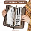 CRAFTSMAN GOLF Synthetic Leather Glove Keeper Stash Holder Stylish Light Brown and Brown Spliced Design Golf Glove Pouch Wallet