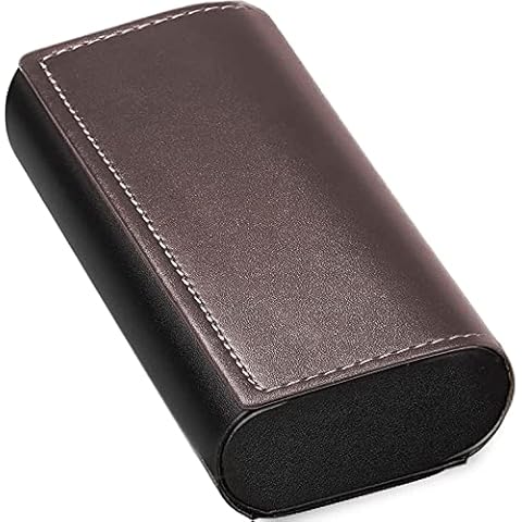 メイガン(Meigan) Double Glasses Case Aluminum Hard Shell Faux Leather for Men, Women | for Reading Glasses and Sunglasses etc. Cover