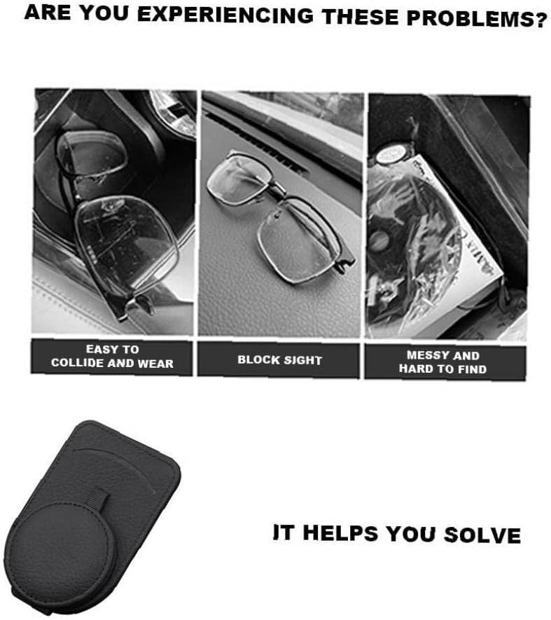 Sunglass Holder for Car Visor Car Driver Visor Organizer Adsorption Sunglasses Holder Clip for Storing Glasses Card Mask (Black) image 5