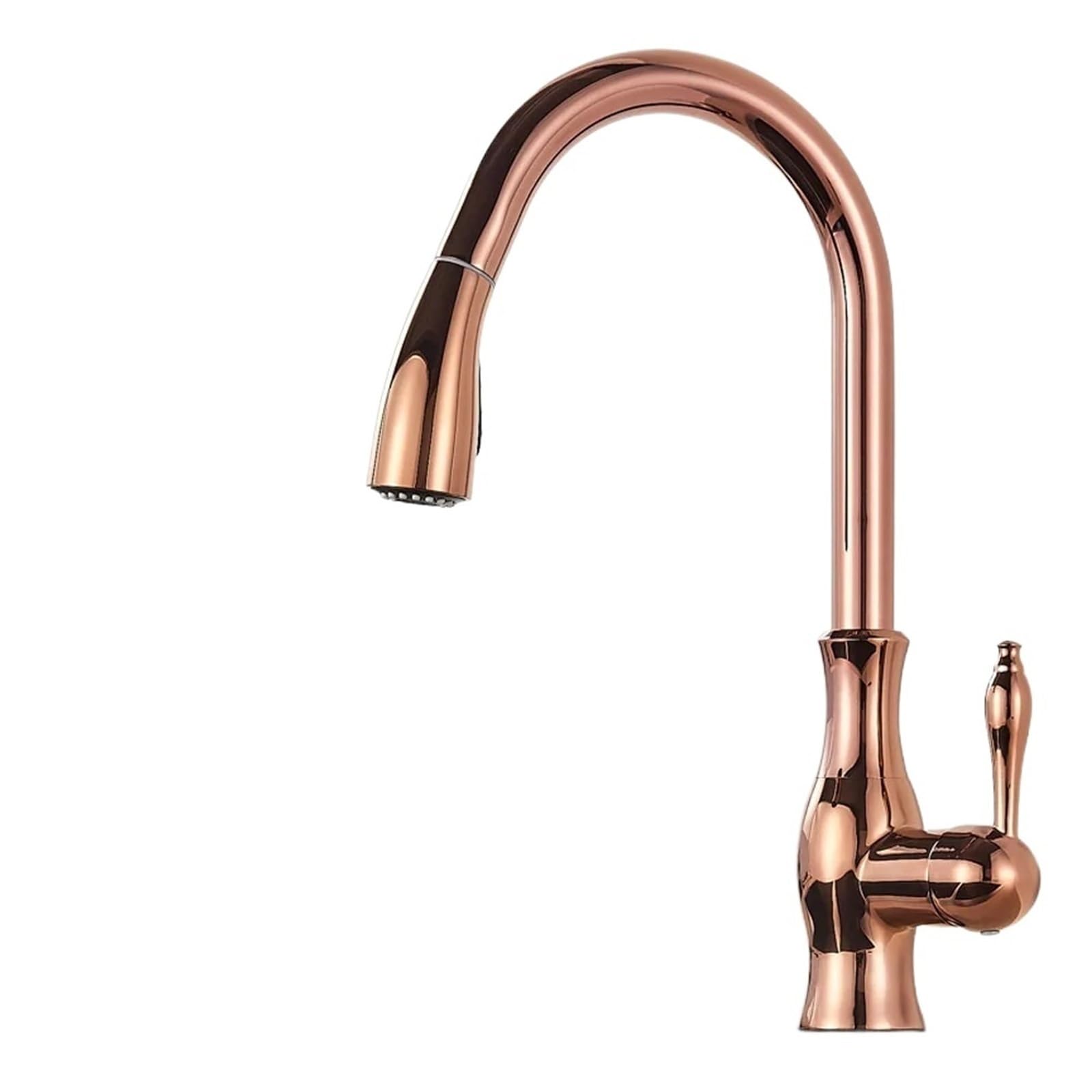 ZYCHSJXA Bronze Black Kitchen Faucet Pull Out Sink Mixer Tap Bathroom Cold Hot Crane For Kitchen(Rose Golden)