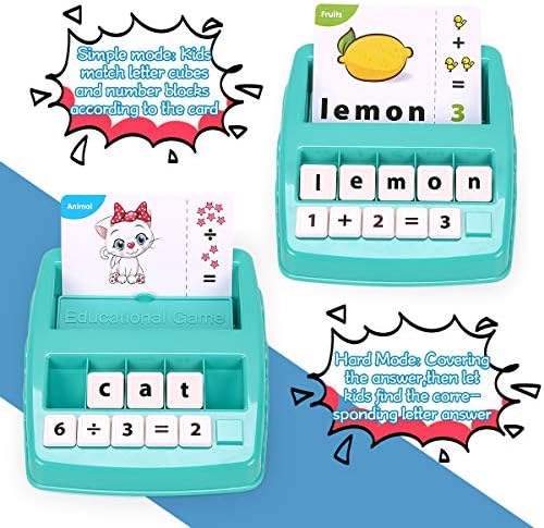 KaeKid Kids Educational Toys for 3 4 5 6 7 8 Year Old Boys Girls, Matching Letter Spelling Game with 32 Sight Words Flash Cards, Math Learning Preschool Memory Games, Kids Birthday Gifts 2 51bj0ubRMQL. AC