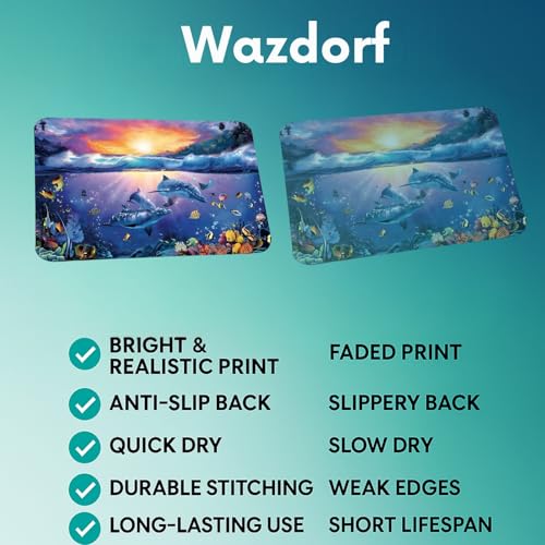 Image of Wazdorf 3D Bathroom Mat - Non Slip Water Absorbent Bathroom Mat Bathroom Easy Care Shower Rugs, Perfect for Home Office & Kitchen, Bathroom