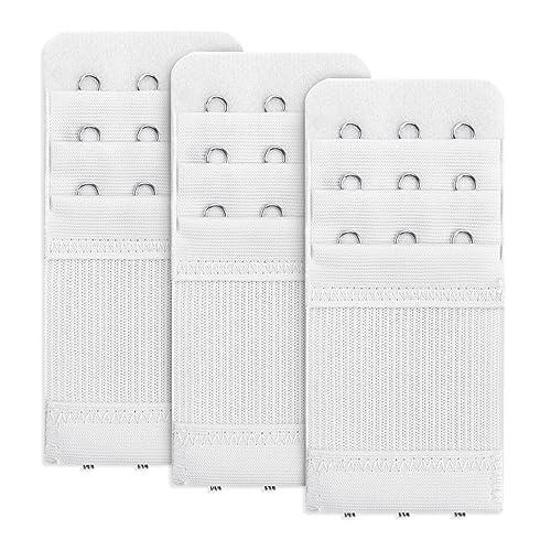 Aster 3 Pieces Bra Extenders 3 Hook 3 Row Lady's Soft Bra Extension Strap Comfortable Bra Extender for Women