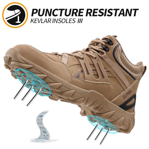 Image of Steel Toe Boots for Men Work Indestructible Safety Boots | Impact-Resistant, Puncture-Resistant, Comfortable, Wear-Resistant, Construction Factory, Warehouses, Jobsites