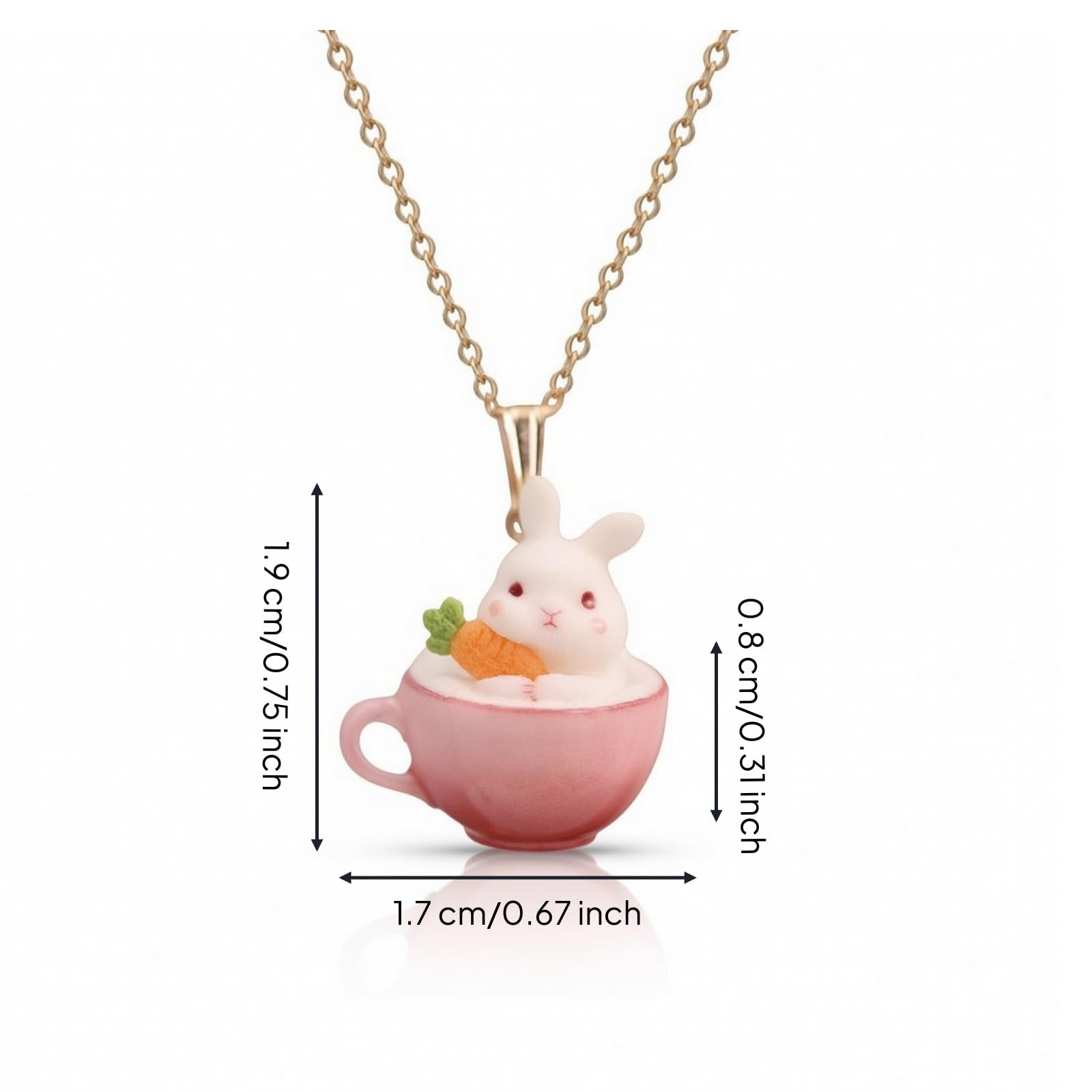 Ciondolo con Coniglio in una Tazza Carino Ciondolo a Forma di Coniglio Mini Pendenti per Ragazze, Collezionisti, Uso Quotidiano, style to 2