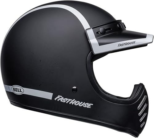 Miniatura 2 de Bell Moto-3 FH Old Road - Casco de motocicleta unisex para adultos, color negro mateblanco brillanteblanco, XL