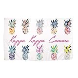 Kappa Kappa Gamma Pop Art Pineapple Sorority Flag Greek Letter Banner 3 feet x 5 feet Sign Decor KKG...