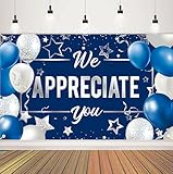 We Appreciate You Banner Backdrop, Appreciation Party Decorations, Thank You for All You Do Banner, Employee Teacher Doctor Nurse Staff Appreciation Party Decorations for Indoor Outdoor