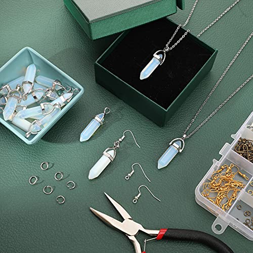 16 Pieces Hexagonal Bullet Shape Gemstone Pendants Crystal Pendants Necklaces Quartz Pendants Stone Natural Charms Healing Stone Necklace Crystal Pendants For Jewelry Making (White) #TOP6