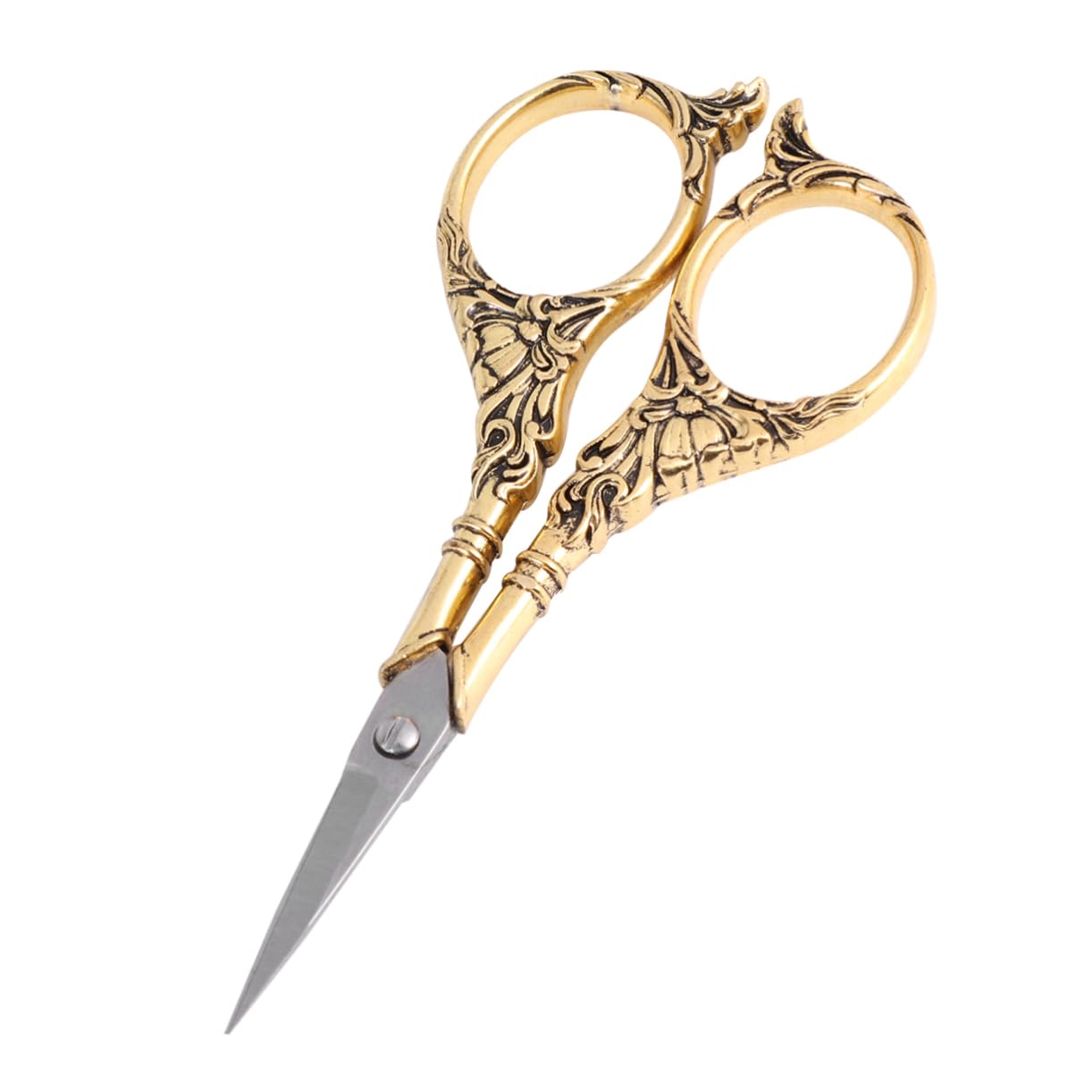 SEWACC 3 Uds Tijeras Cortadoras De Hilo Con Patrón De Lirio Tijeras Dentadas Para Coser De Punto De Cruz Pinzas De Recorte Doradas