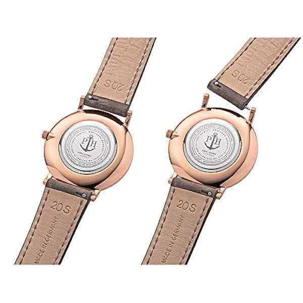 Paul Hewitt unisex analog klassisk kvartsklocka med läderrem PH-SA-R-ST-W-13M