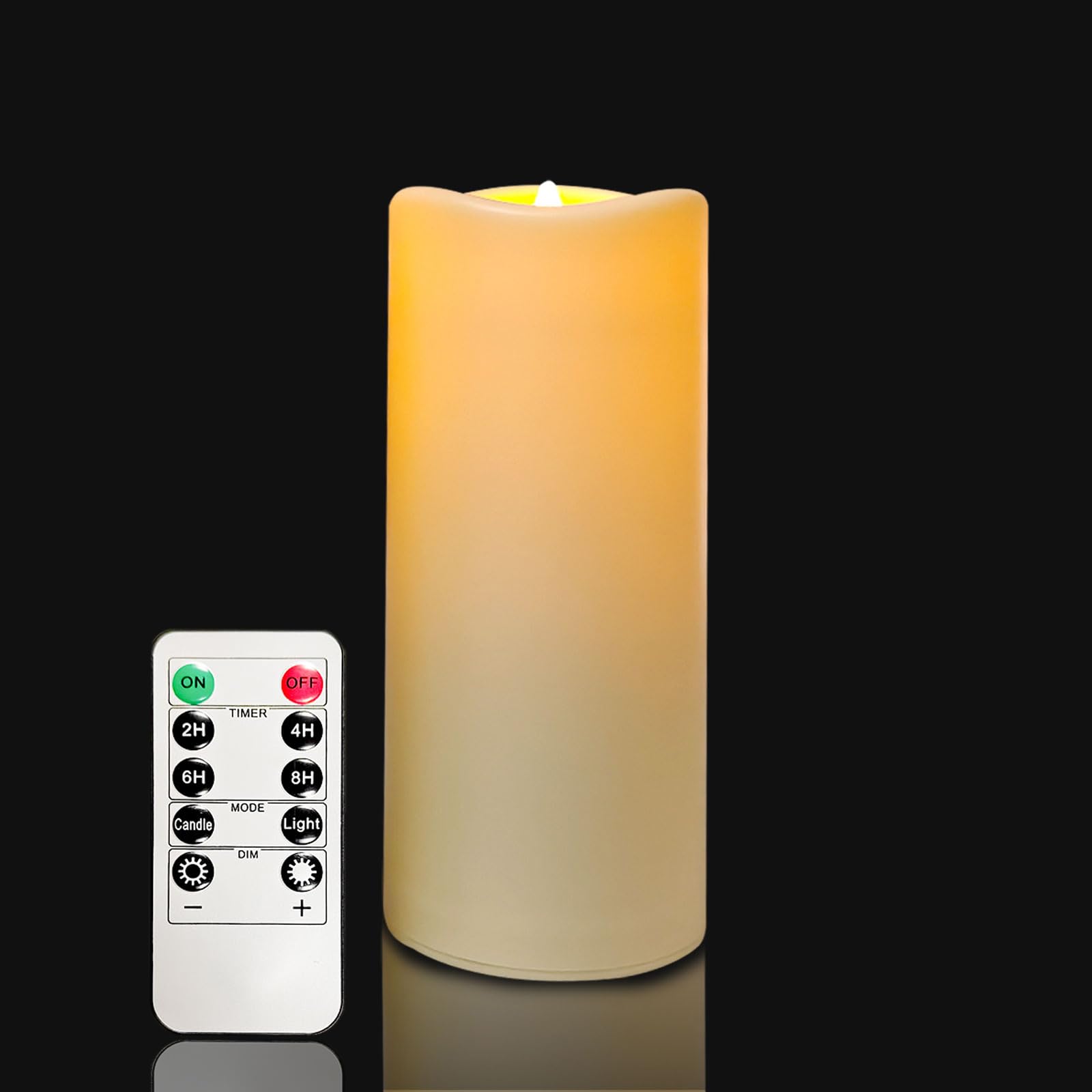 Waterproof LED Battery Operated Candle - Plastic Flameless Electric Outdoor Pillar Candle with Remote Timer Realistic Flickering Lantern Christmas Party Decorations Gifts Presents (1pack D2.2"H6")