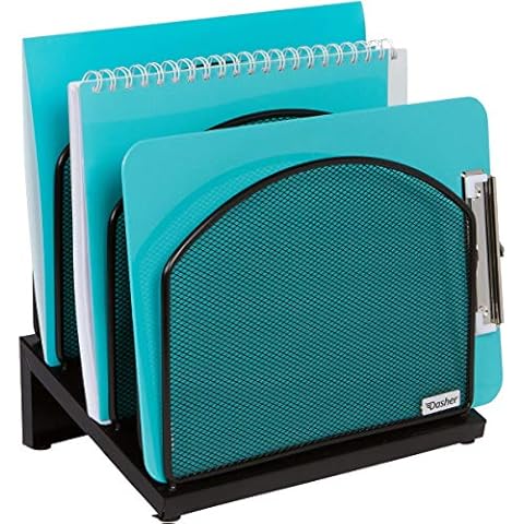 Dasher Products Inclined File Sorter Desk Organizer - File Rack with 5 Upright Sections for Files, Binders, Folders, Clipboards, and More. Desktop Organization for Home, Office, School, and Store Cover