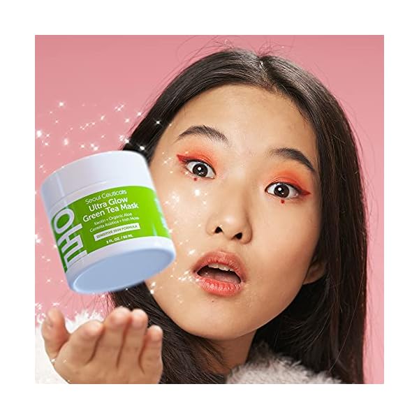 Korean-Skin-Care-Green-Tea-Face-Mask--Korean-Face-Mask-Skincare-K-Beauty-Face-Masks-Contains-Kaolin-Clay-Centella-Asiatica--Hydrating-Facial-Mask-for-Sensitive-Skin-Korean-Beauty-Spa-Mask-2oz SeoulCeuticals Korean Skin Care Face Mask for Sensitive Skin - Korean Skincare Green Tea Wash Off Masks - K Beauty Face Masks - Aloe Vera Mask + Centella Asiatica Hydrating Facial Spa Mask 2oz